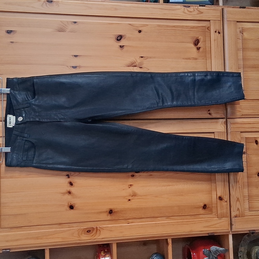L' Agence Black Slim Raw Hem Goth Retro Pin- Up Cropped Pants Size 27 - Picture 11 of 11